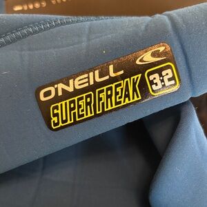 O'Neill Super Freak Wetsuit Jacket in Blue with Neon Yellow Logo